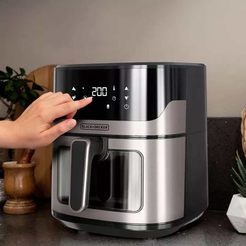 Frytkownica beztłuszczowa Black & Decker BXAF6500E 6,5 l, 1600 W, cyfrowe sterowanie dotykowe, 8 programów, 80–200 °C