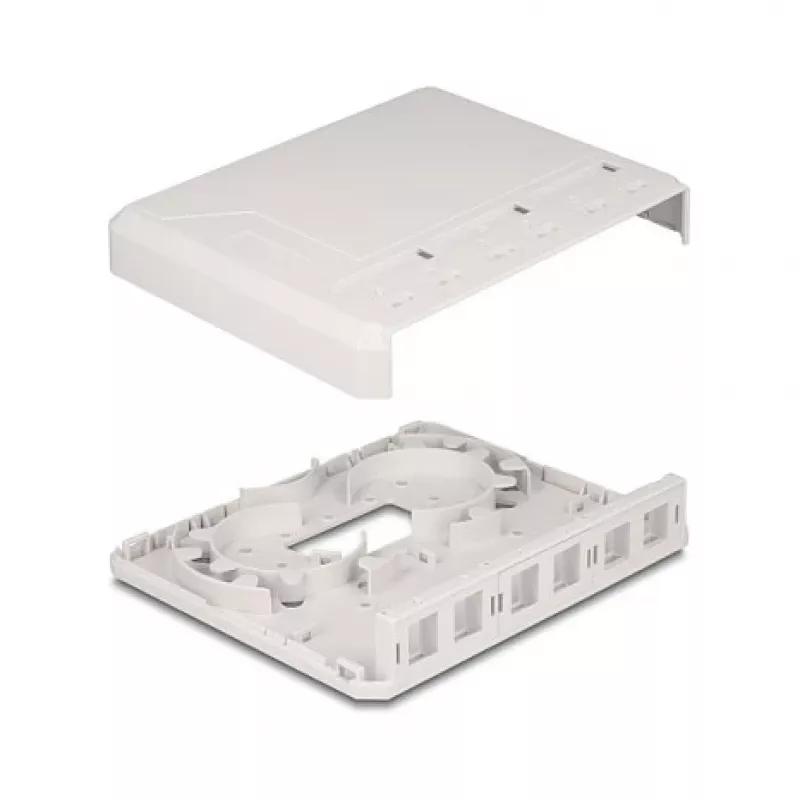 DeLOCK 67052 Keystone puszka natynkowa na moduły światłowodowe, 6-portowa, biała