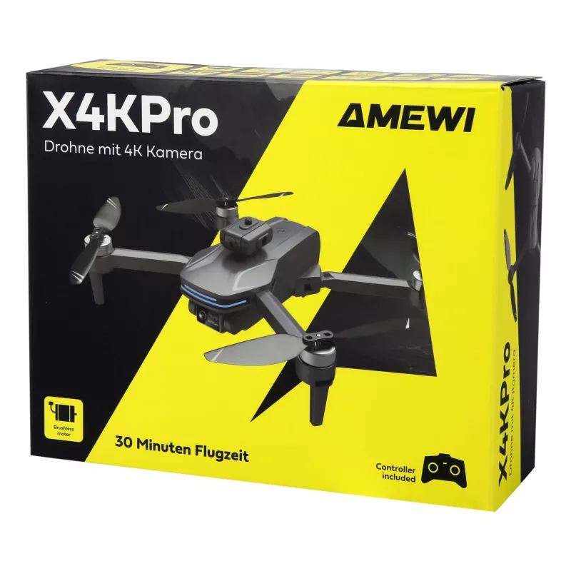 Amewi X4KPro, 4 Rotoren, 3840 x 2160 Pixel, 1500 mAh, Szary