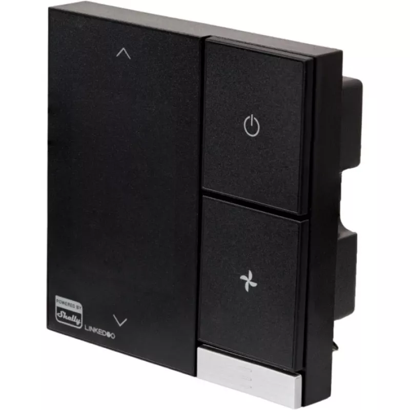 Inteligentny termostat HVAC Shelly LinkedGo Czarny — cyfrowy Wi‑Fi (802.11b/g/n), 87×87×35 mm