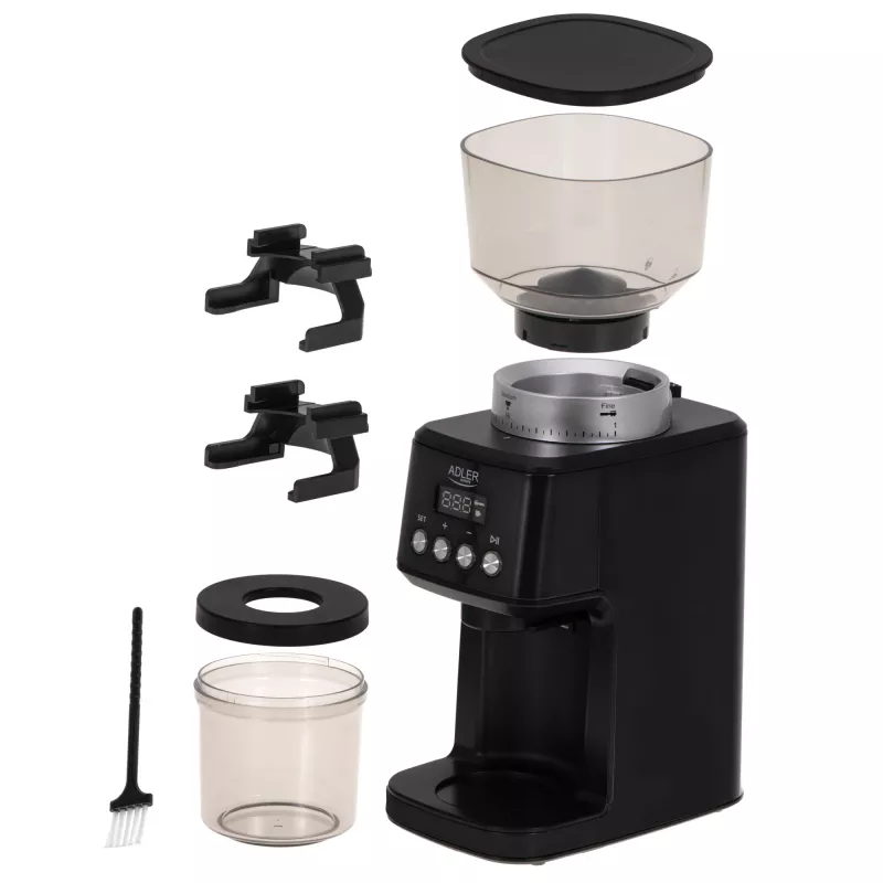 Młynek do kawy żarnowy Adler | AD 4300 | 180 W | Pojemność na ziarna 300 g | Czarny