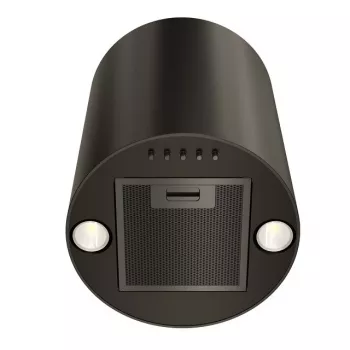 Okap MAAN Elba Mini WPB 431, stal czarna, 120–300 m³/h, hałas 55–61 dB, wysokość 400 mm, sterowanie elektroniczne z wyświetlaczem i pilotem