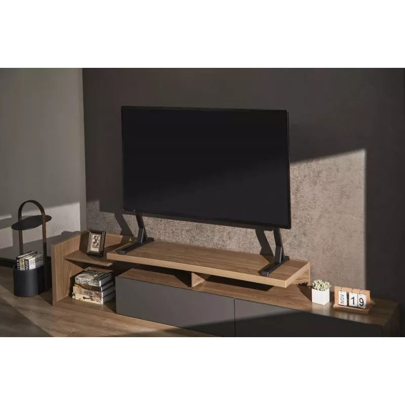 Wolnostojący stojak pod telewizor GEMBIRD TVS-D90F-01 do telewizorów 45–90 cali, stalowy, stała wysokość, VESA 200x200–800x400, maks. obciążenie 60 kg, 970×800×525 mm