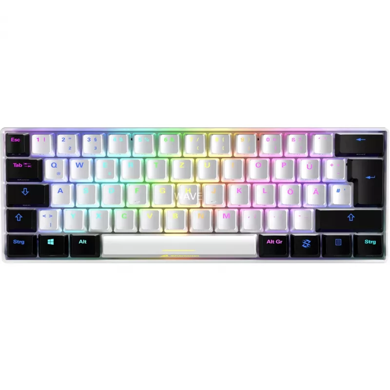 SKILLER SGK50 S4, Gaming Keyboard White/black, PT-Layout, Kailh Red