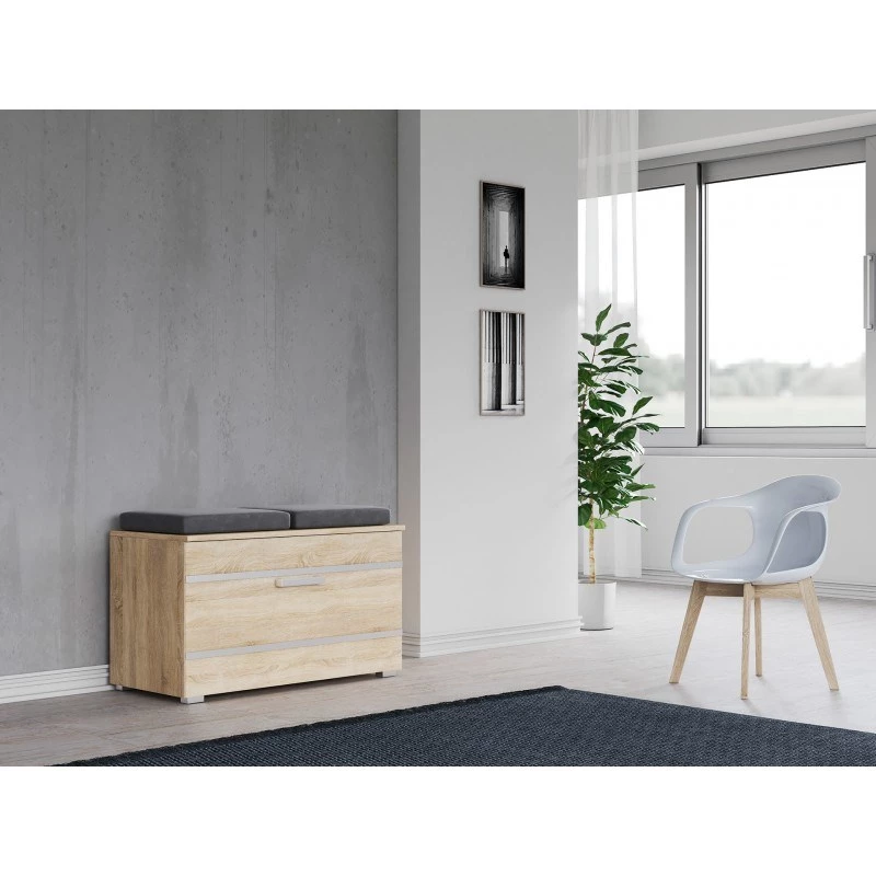 Zamknięta szafka na buty Top e Shop OPAL SZAFKA SONOMA — dąb, 850×450 mm, płyta wiórowa, rama 16 mm