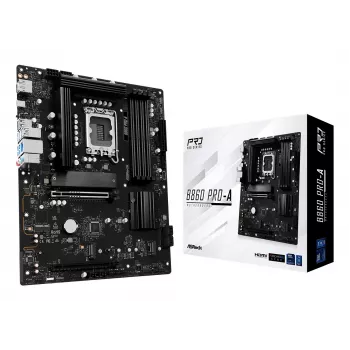 Płyta główna ASRock B860 Pro-A — Intel B860 ATX, LGA 1851, DDR5, 4x DIMM, 256GB, 2.5Gb LAN, 1x M.2, 4x SATA III