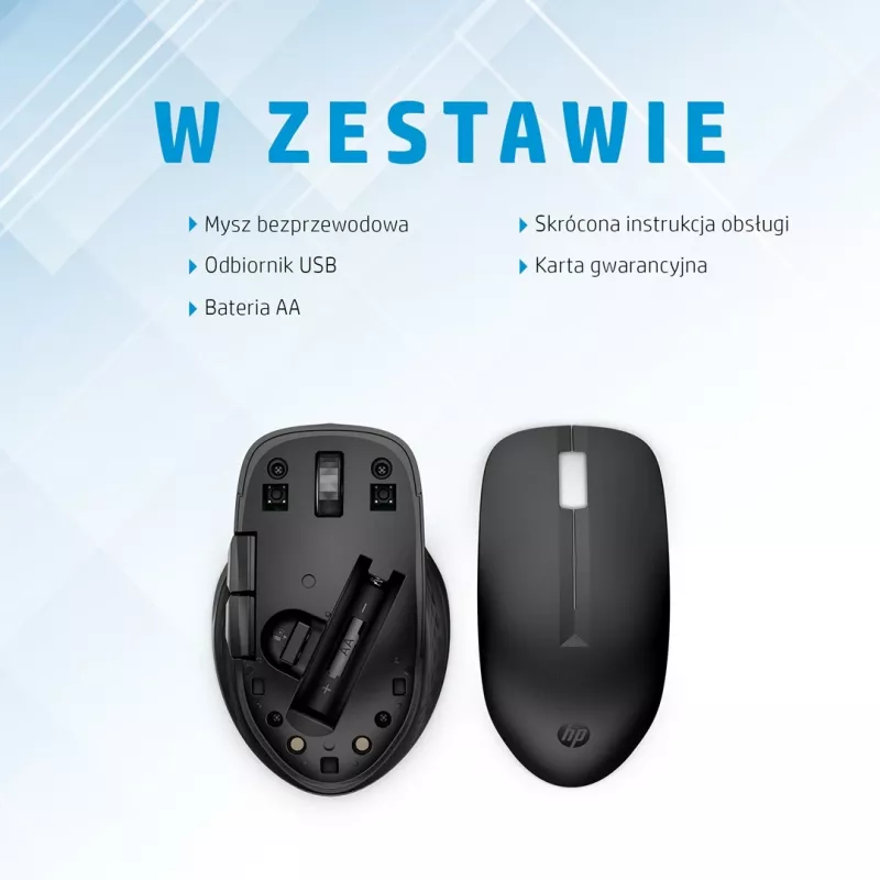 HP 435 Multi-Device Wireless mysz, symetryczna, RF Wireless + Bluetooth, 4000 DPI, czarny