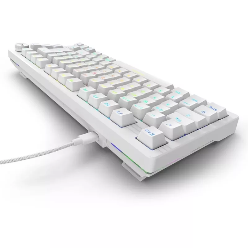 Klawiatura Sharkoon SGK25 75% QWERTZ USB przewodowa RGB LED biała