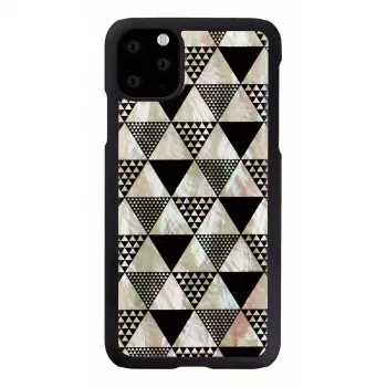 Etui na smartfona iKins do iPhone 11 Pro Max, czarne, wzór piramidy, ochronna twarda skorupa