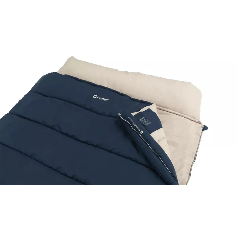 Śpiwór Outwell Contour Lux Double prostokątny poliestrowy, 1450×2200 mm, maks. wzrost użytkownika 190 cm, niebieski