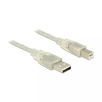 Kabel USB DeLOCK 83892 USB 2.0 1m USB A USB B Przezroczysty