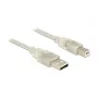 Kabel USB DeLOCK 83892 USB 2.0 1m USB A USB B Przezroczysty
