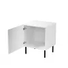 Szafka nocna Cama Meble JUNGLE 53.5×40.5×44 cm biały mat, MDF i płyta wiórowa, czarne nogi, zestaw 2 sztuk
