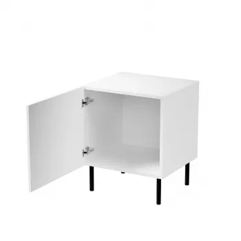 Szafka nocna Cama Meble JUNGLE 53.5×40.5×44 cm biały mat, MDF i płyta wiórowa, czarne nogi, zestaw 2 sztuk