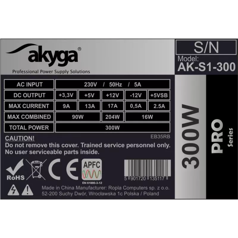 Zasilacz Akyga AK-S1-300 300 W