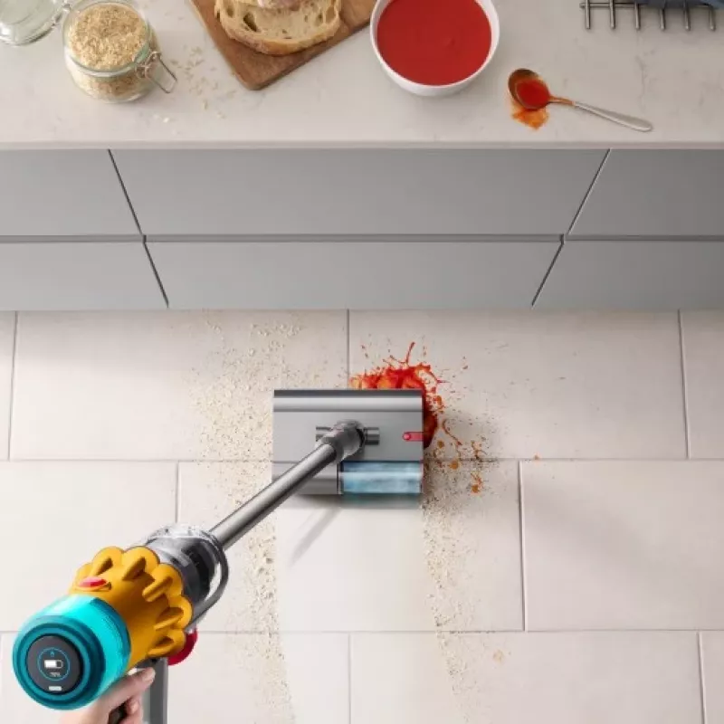Dyson V12 Submarine 3-w-1 odkurzacz bezprzewodowy suchy/mokry HEPA bezworkowy 0,35 L Nikiel, Żółty