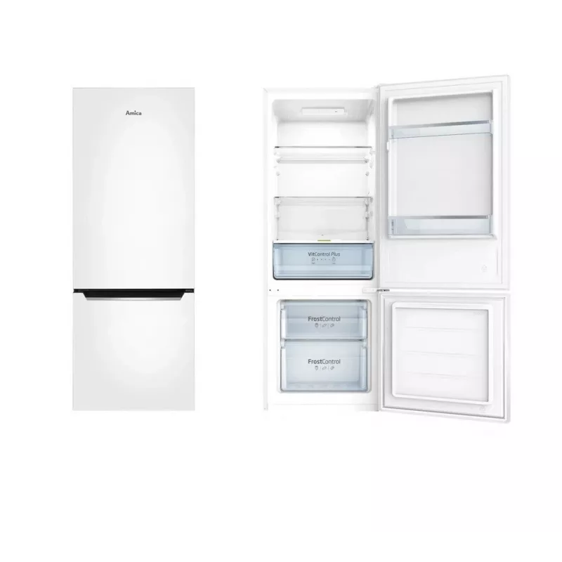 Amica Lodówka z zamrażarką, KGCL 384 160 W, 144 cm Portretowa, 54 cm szerokość