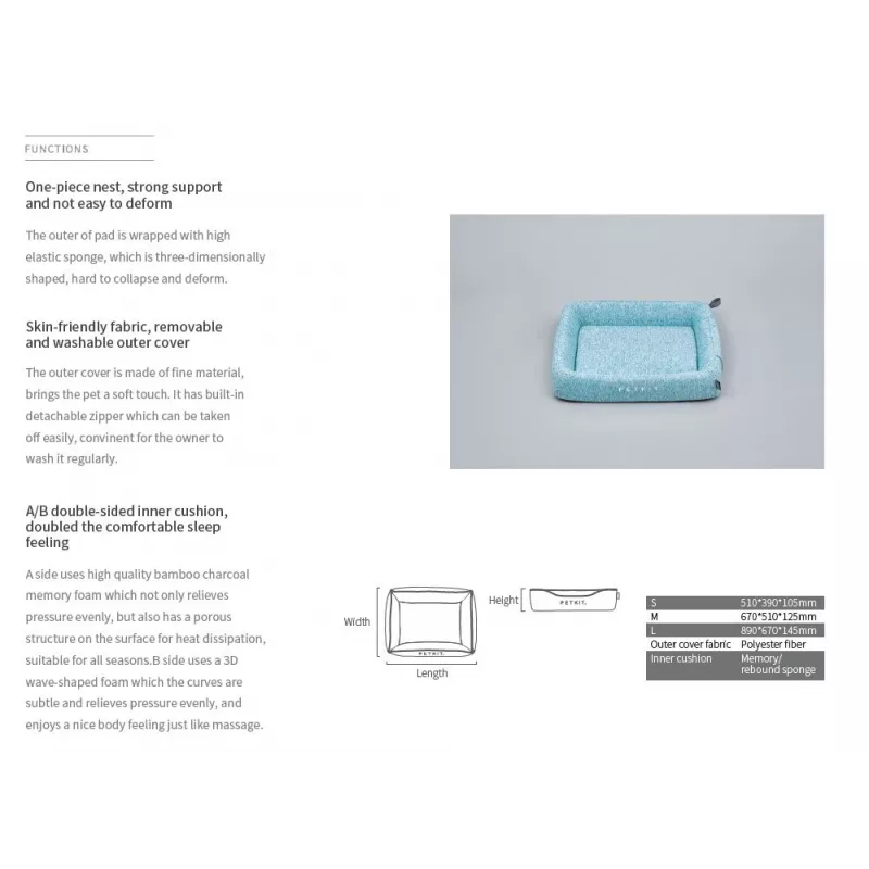 PETKIT | Legowisko dla psa na każdą porę roku Deep Sleep L | Zielony