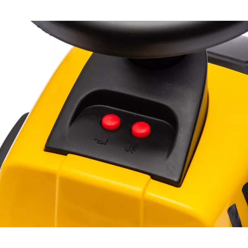 Pojazd CAT Traktor z przyczepą żółty jeździk