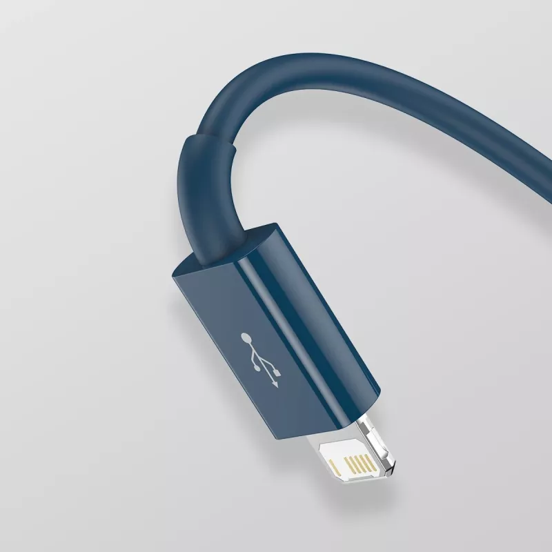 Kabel USB 3w1 Baseus Superior Series, USB na micro USB / USB-C / Lightning, 3,5 A, 1,5 m (niebieski)
