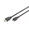 Digitus ASSMANN - Kabel wideo / audio - HDMI - 30 AWG - Mini-HDMI, 19-pin (M) - HDMI, 19-pin (M) - 3 m - Podwójna izolacja - Czarny (AK-330106-030-S)