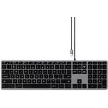 Satechi cienki W3 Klawiatura Dom USB QWERTZ Niemiecki Czarny Szary