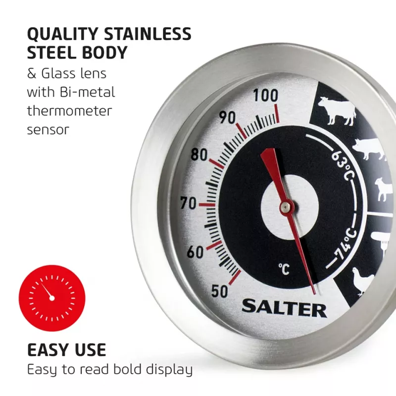 Analogue Meat Thermometer Salter 512 SSCR stal nierdzewna – sonda analogowa do piekarnika i grilla