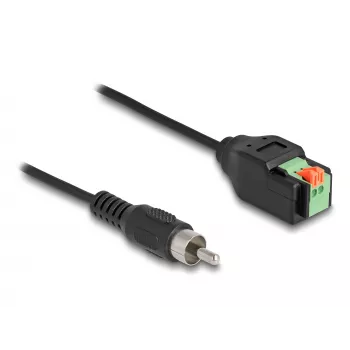 Kabel DeLOCK RCA męski do adaptera z listwą zaciskową z przyciskiem 15 cm
