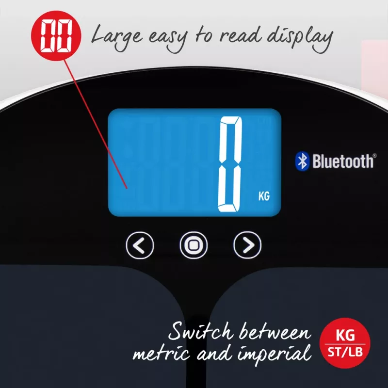Waga łazienkowa Salter 9192 BK3R Curve Bluetooth Smart Analyser