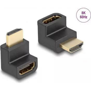 DeLOCK High Speed HDMI Adapter męski na żeński kątowy 8K 60 Hz czarny