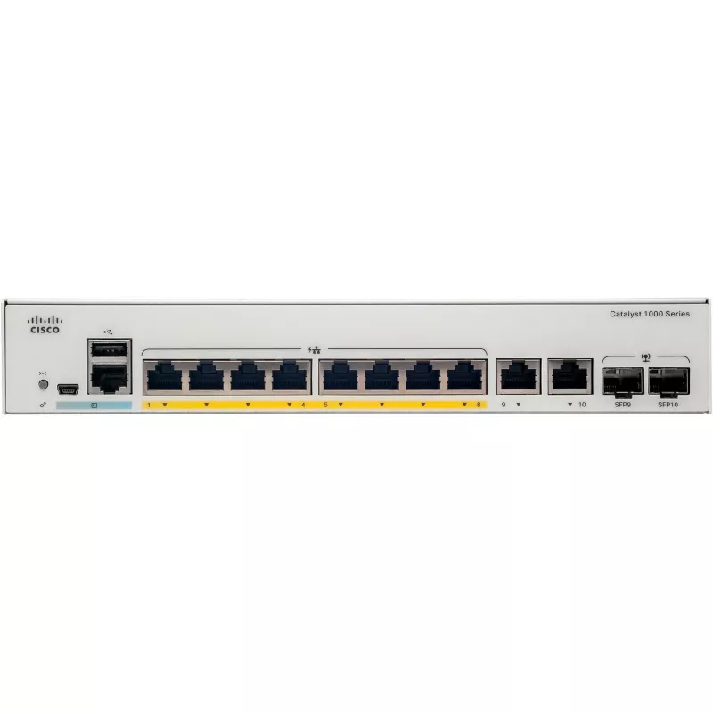 Catalyst 1000-8FP-E-2G-L - Switch - zarządzany - 8 x 10/100/1000 (PoE+)