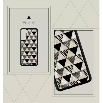 Etui ochronne iKins do Samsung Galaxy S21+ — wzór piramidy, czarne