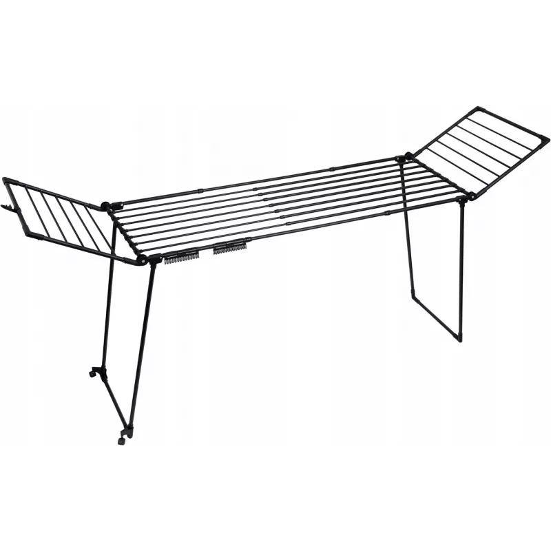 Suszarka na pranie PROMIS MONZA rozkładana duża czarna - składana wolnostojąca, H1160mm S2600mm G6000mm