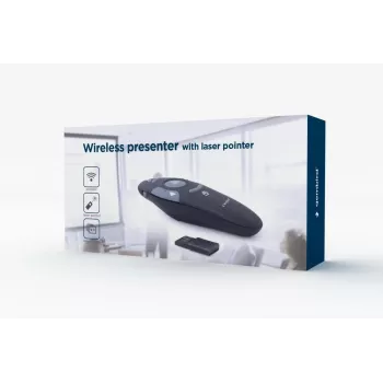 GEMBIRD wireless IR presenter WP-L-11, 4 buttons, 2.4 GHz RF USB receiver, Czarny, AAA bateria