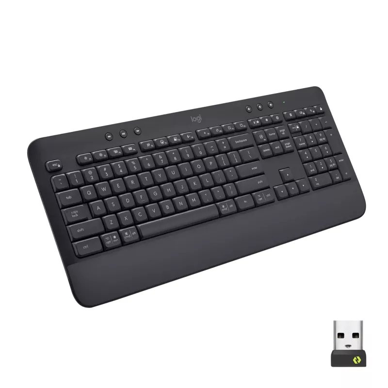 Logitech Signature K650 - Klawiatura - Bezprzewodowa - Bluetooth 5.1 - QWERTZ - Szwedzka - Grafitowa