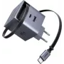 UGREEN X615 65W GaN Fast Charger with 1x USB-C, 1x USB-A and retractable kabel (model 65825)
