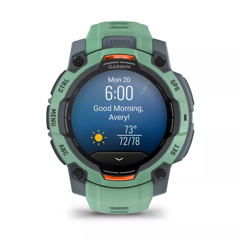 Garmin Instinct 3 AMOLED 3.05 cm (1.2) 45 mm Digitalny 390 x 390 pikseli Ekran dotykowy Zielony GPS (satelitarny)