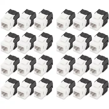 Digitus CAT 6 Keystone Jack nieekranowany 24 sztuki Płaski Czarny Biały RJ-45