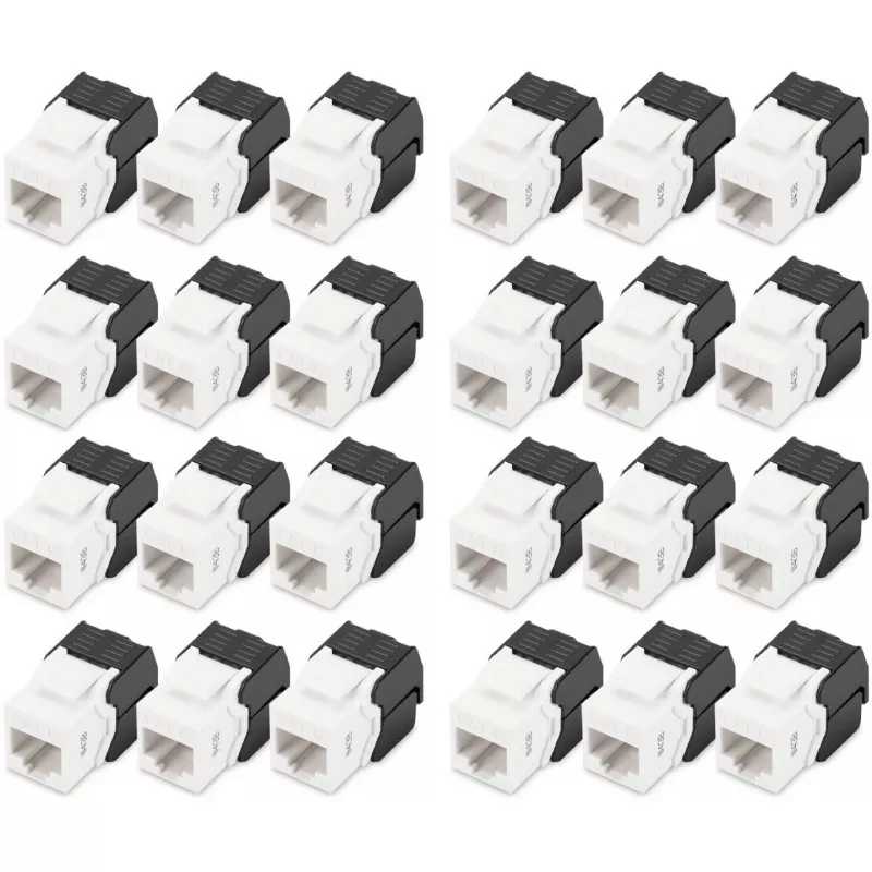 Digitus CAT 6 Keystone Jack nieekranowany 24 sztuki Płaski Czarny Biały RJ-45