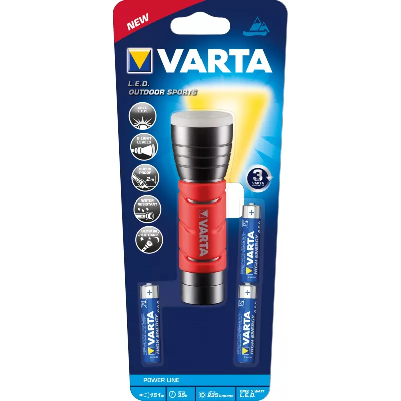 Varta 17627101421 - latarka ręczna - czarny - czerwony - aluminium - IPX4 - LED - 1 lampa