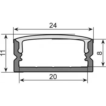 Profil U do taśmy LED EUROLITE 51210970, 20 mm, czarny, 2 m