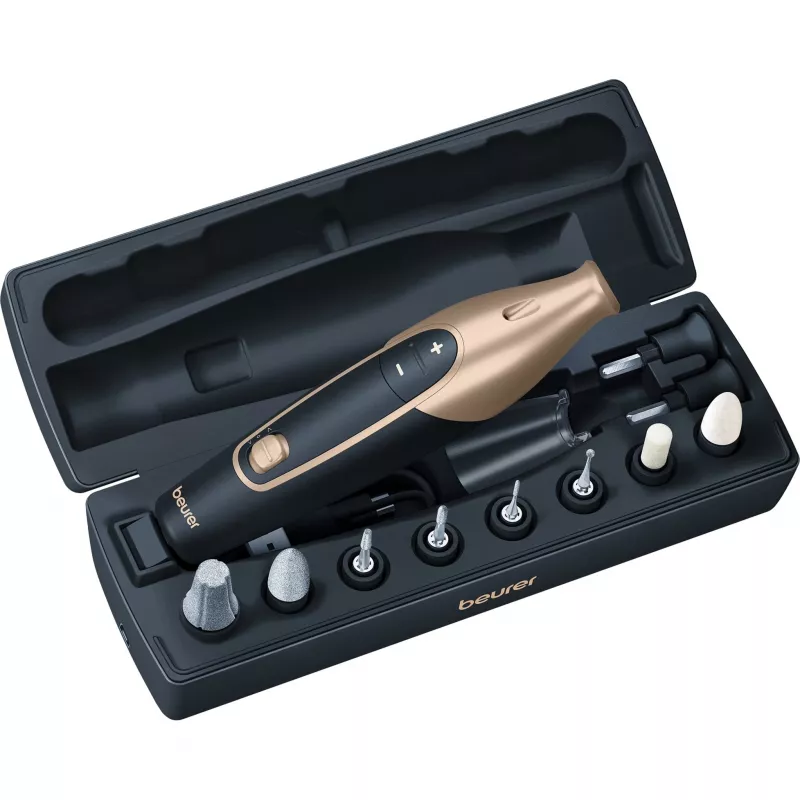 Urządzenie do pielęgnacji paznokci Beurer MP 84 Special Edition gold — elektryczny zestaw do manicure/pedicure, kompaktowy do użytku domowego