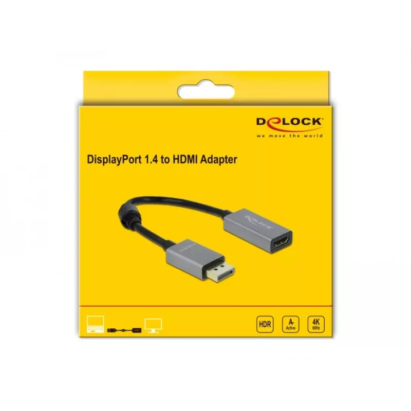 Aktywny adapter DisplayPort 1.4 na HDMI DeLOCK 66436