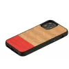 Ochronne etui na telefon Man and Wood do iPhone 12 mini — wzór jodełka azalia czarny
