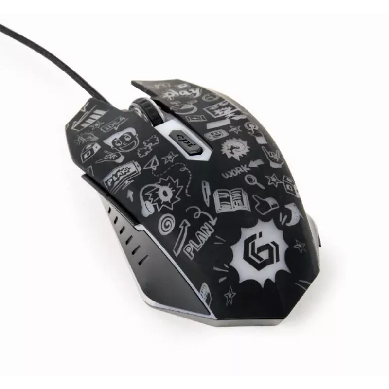 Mysz USB optyczna CZARNA/MUS-6B-GRAFIX-01 Gembird