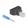DeLOCK 90654 adapter kablowy RJ45 8-pinowy blok zacisków Czarny
