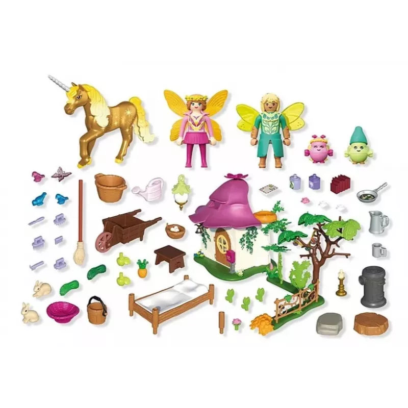 Zestaw figurek Princess Magic 71838 Przytulny domek wróżki i złoty jednorożec