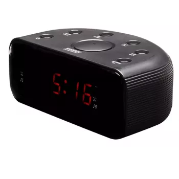 Zegar Denver CR-430 radio analogowo-cyfrowe FM wyświetlacz LED czarny