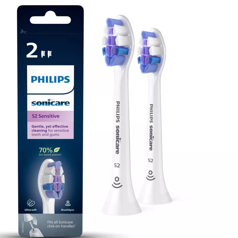 Philips S2 Sensitive HX6052/10 Ultra miękkie wymienne główki szczoteczki sonicznej