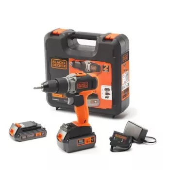 BLACK & DECKER | Wiertarko-wkrętarka akumulatorowa z baterią 2.0 Ah/4.0 Ah | BCD003MEM2K-QW | 18 V | 2.0/4.0 Ah | Litowo-jonowa